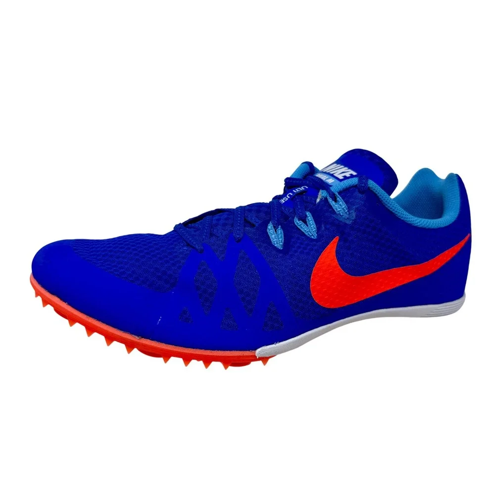 Nike Rival M8 Multi Use Racing Track Cleats with Spikes Blue Orange Mens Size 13